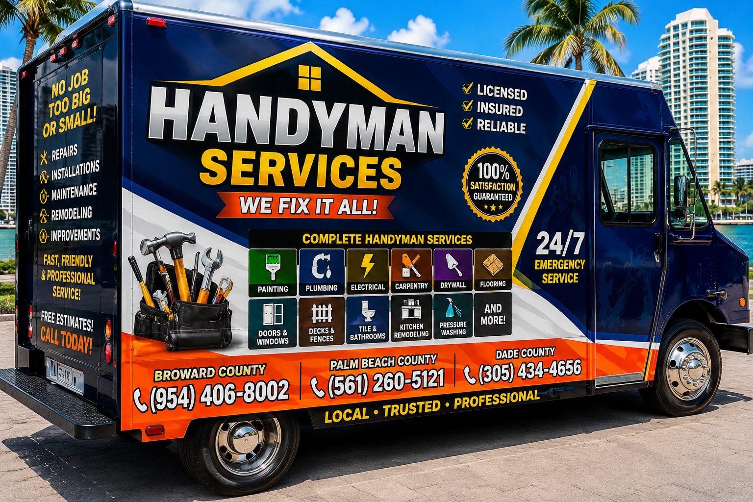 Handyman service van near Fort Lauderdale